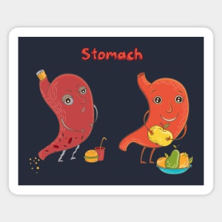 Stomach Healthy VS Unhealthy Sticker